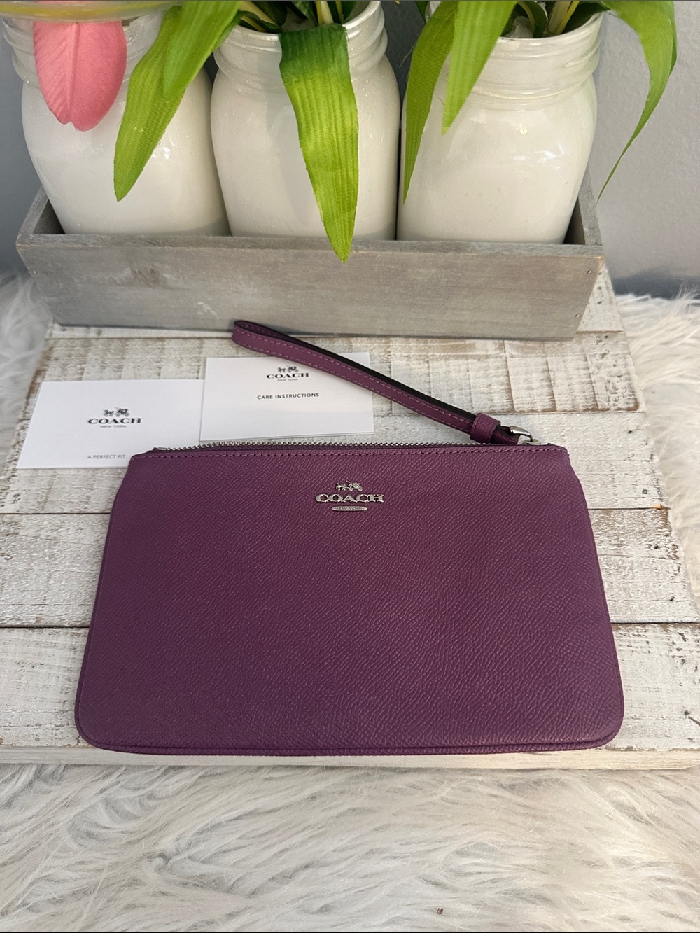 Coach purple wristlet